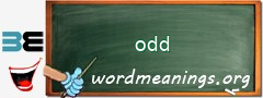 WordMeaning blackboard for odd